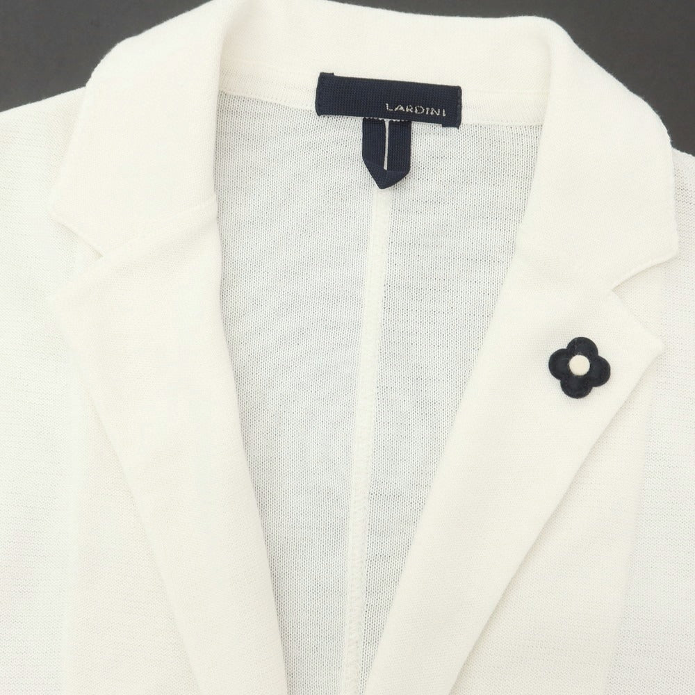 【中古】ラルディーニ LARDINI ハイゲージコットン ニットジャケット アイボリー【 S 】【 状態ランクA 】【 メンズ 】
