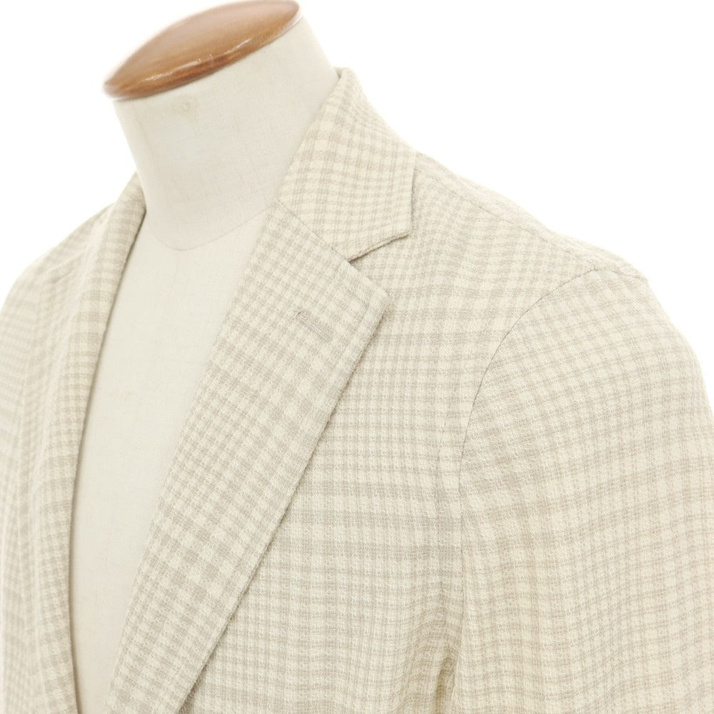 【中古】チルコロ1901 CIRCOLO 1901 ストレッチウール カジュアルジャケット アイボリーxグレージュ【 46 】【 状態ランクA 】【 メンズ 】