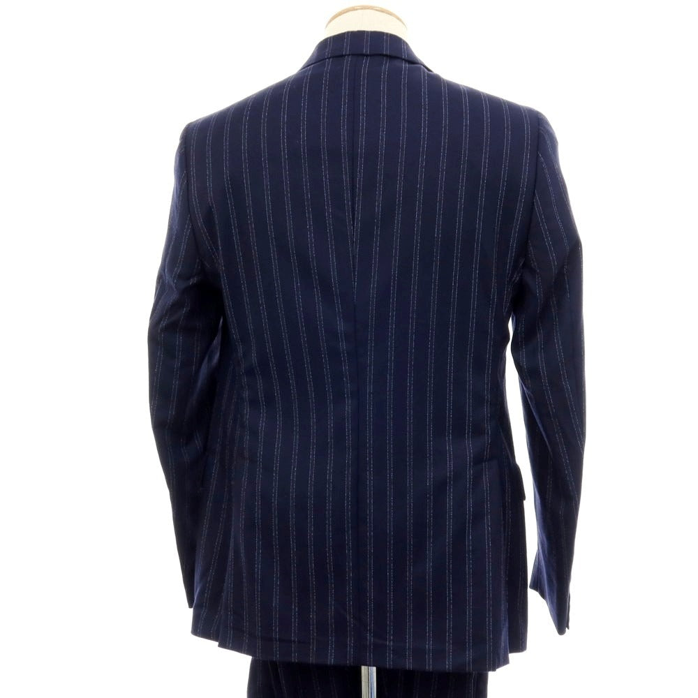 【中古】【未使用】サルトリア ラトーレ SARTORIA LATORRE ウール ストライプ 2つボタンスーツ ネイビーxブルー【 サイズ44 】【 状態ランクS 】【 メンズ 】 [APD]