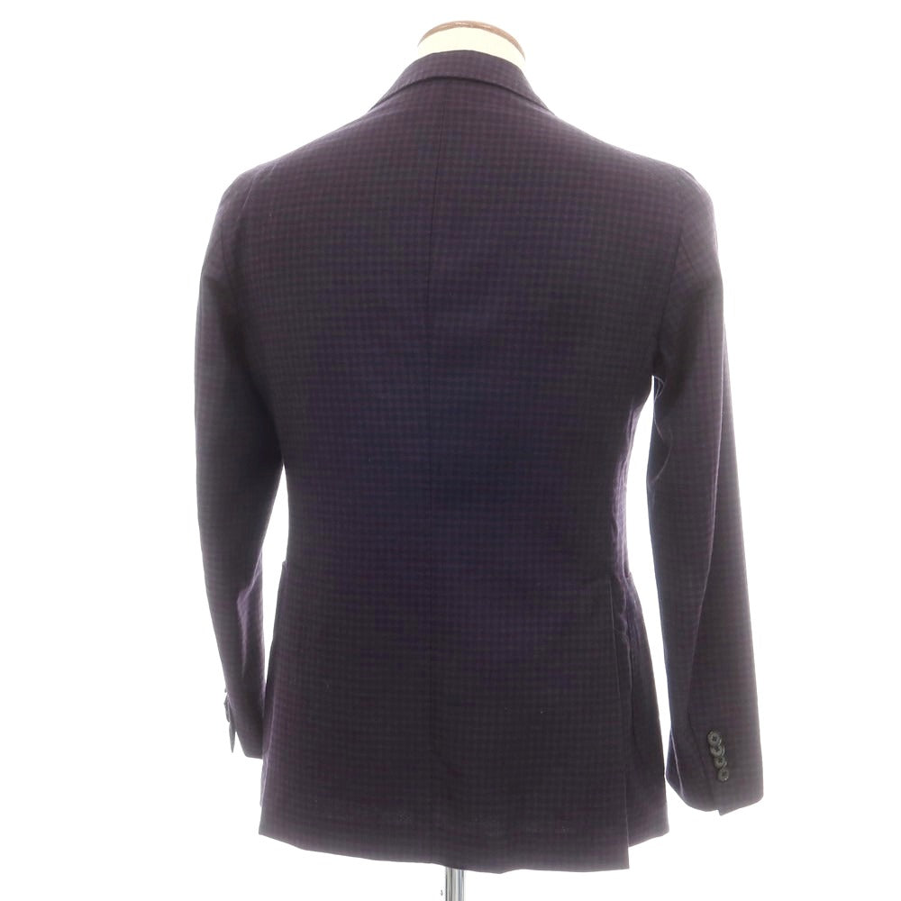 【中古】タリアトーレ TAGLIATORE ウール チェック テーラードジャケット パープルxネイビー【 46 】【 状態ランクB 】【 メンズ 】