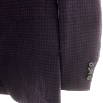【中古】タリアトーレ TAGLIATORE ウール チェック テーラードジャケット パープルxネイビー【 46 】【 状態ランクB 】【 メンズ 】