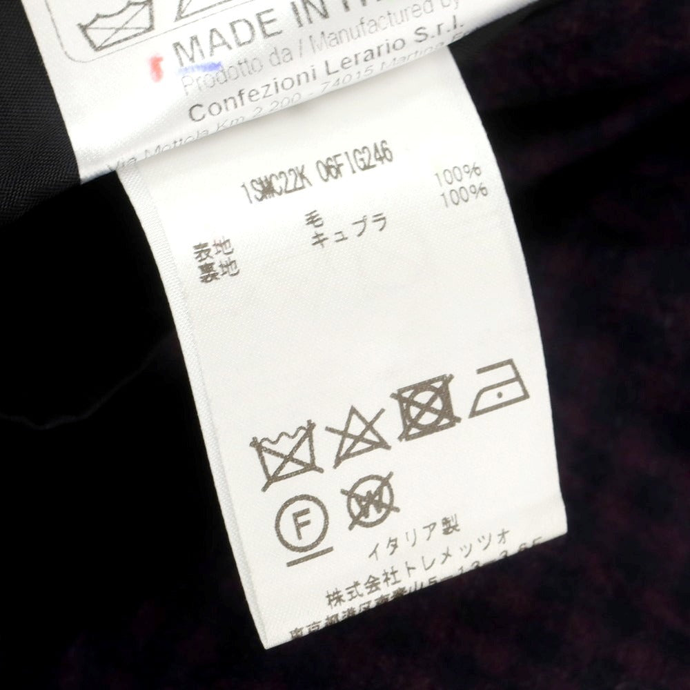 【中古】タリアトーレ TAGLIATORE ウール チェック テーラードジャケット パープルxネイビー【 サイズ46 】【 状態ランクB 】【 メンズ 】 [CPD]