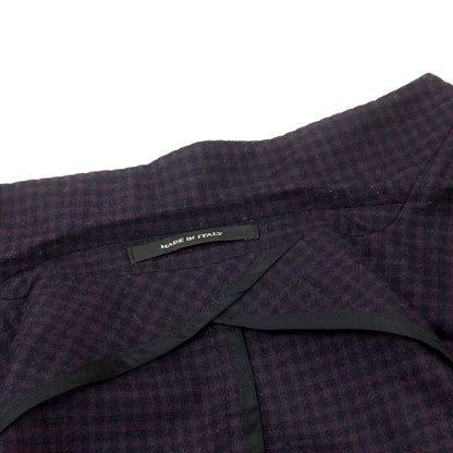 【中古】タリアトーレ TAGLIATORE ウール チェック テーラードジャケット パープルxネイビー【 46 】【 状態ランクB 】【 メンズ 】