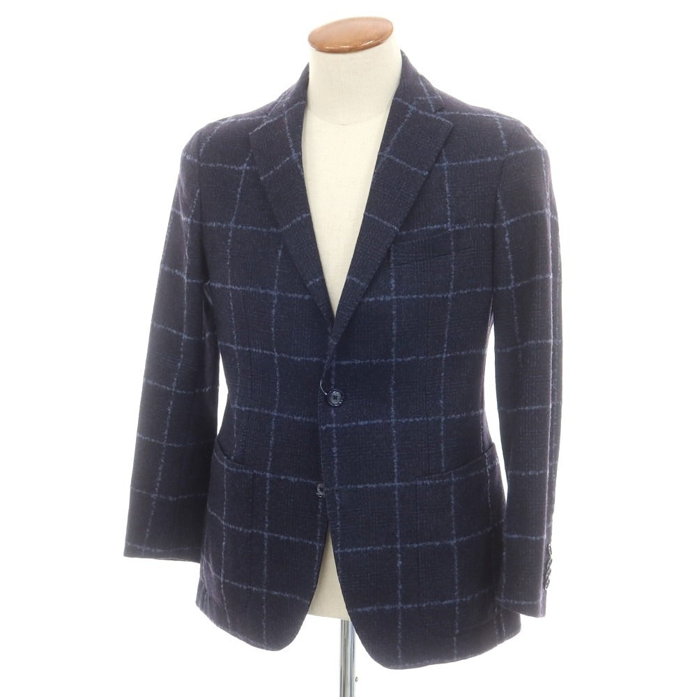 【中古】タリアトーレ TAGLIATORE ウール チェック テーラードジャケット ネイビーxブルー【 46 】【 状態ランクB 】【 メンズ 】