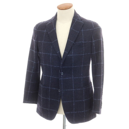 【中古】タリアトーレ TAGLIATORE ウール チェック テーラードジャケット ネイビーxブルー【 46 】【 状態ランクB 】【 メンズ 】