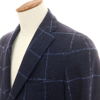 【中古】タリアトーレ TAGLIATORE ウール チェック テーラードジャケット ネイビーxブルー【 46 】【 状態ランクB 】【 メンズ 】