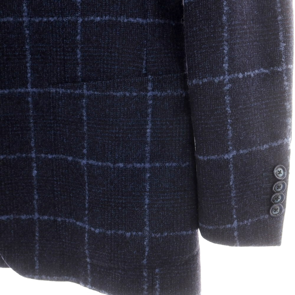 【中古】タリアトーレ TAGLIATORE ウール チェック テーラードジャケット ネイビーxブルー【 46 】【 状態ランクB 】【 メンズ 】