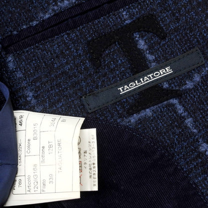 【中古】タリアトーレ TAGLIATORE ウール チェック テーラードジャケット ネイビーxブルー【 46 】【 状態ランクB 】【 メンズ 】