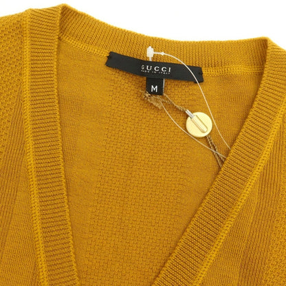 【中古】グッチ GUCCI ウール Vネック ニットベスト マスタード【 M 】【 状態ランクA 】【 メンズ 】