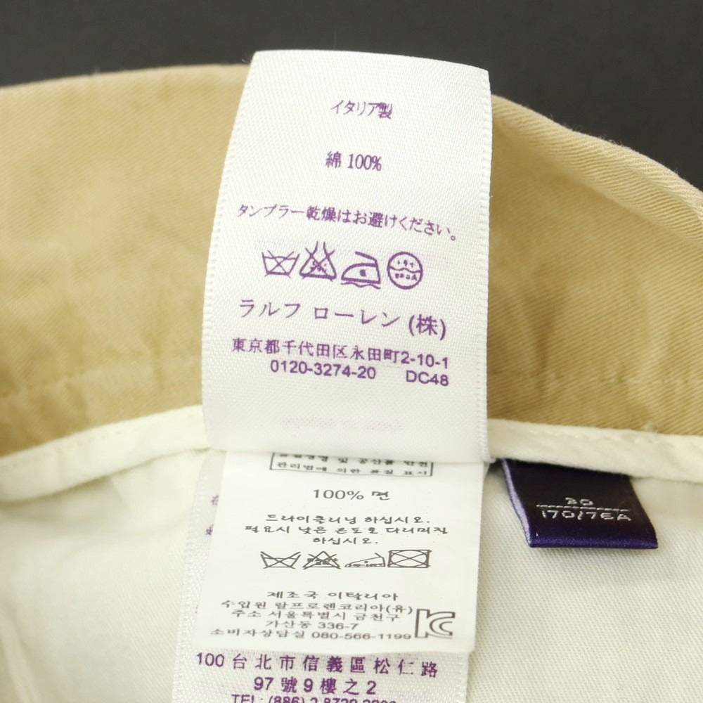 【中古】ラルフローレン パープルレーベル RalphLauren Collection Purple Label コットン ショートパンツ ベージュ【 30 】【 状態ランクB 】【 メンズ 】