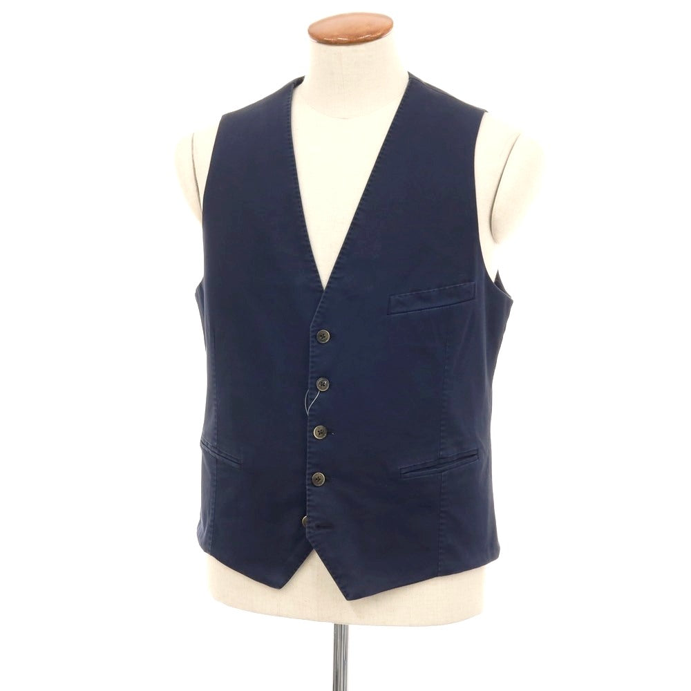 【中古】ハケットロンドン HACKETT LONDON ストレッチ コットン カジュアル系ジレ ベスト ネイビー【サイズ40L】【 状態ランクC 】【 メンズ 】