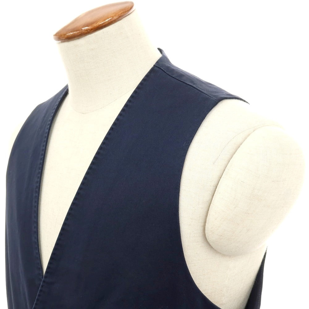 【中古】ハケットロンドン HACKETT LONDON ストレッチ コットン カジュアル系ジレ ベスト ネイビー【サイズ40L】【 状態ランクC 】【 メンズ 】