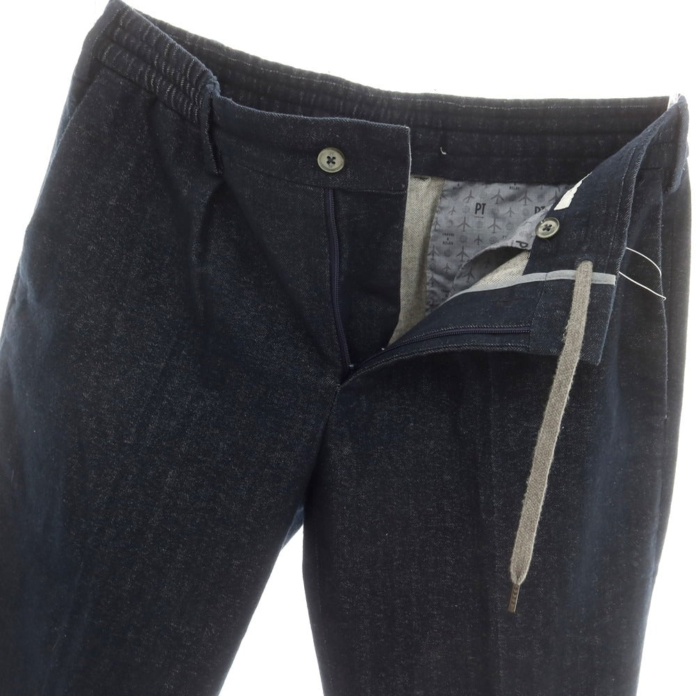 【中古】ピーティートリノ PT TORINO コットンポリエステル カジュアルスラックスパンツ ネイビー【 48 】【 状態ランクC 】【 メンズ 】
