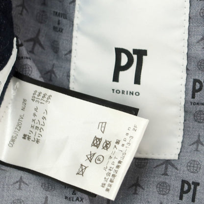 【中古】ピーティートリノ PT TORINO コットンポリエステル カジュアルスラックスパンツ ネイビー【 48 】【 状態ランクC 】【 メンズ 】