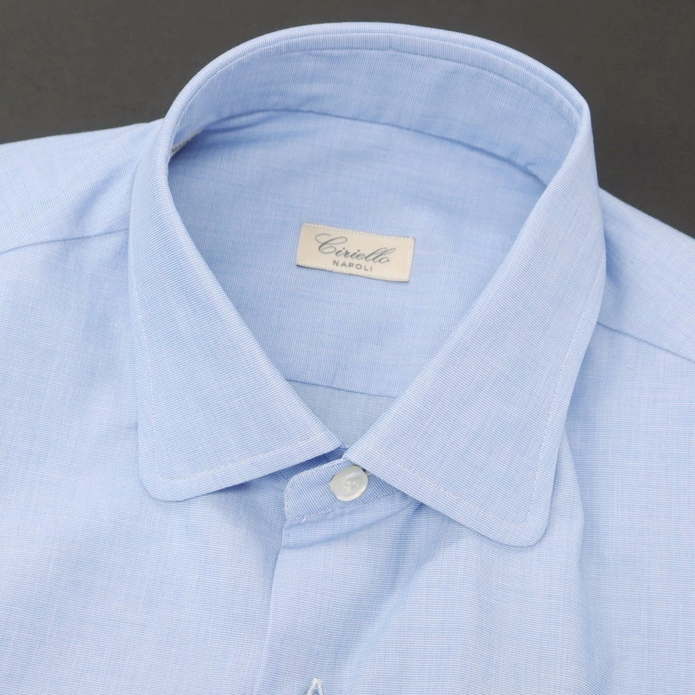【新品】チリエッロ CIRIELLO コットン ラウンドカラー ドレスシャツ ライトブルー【 43 】【 状態ランクN 】【 メンズ 】
