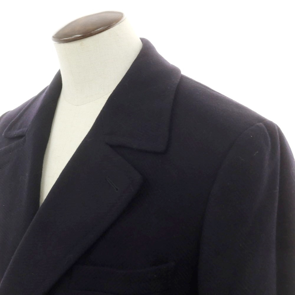 【中古】イザイア ISAIA Casentino ウールカシミヤ ポロコート ネイビー【 50 】【 状態ランクB 】【 メンズ 】