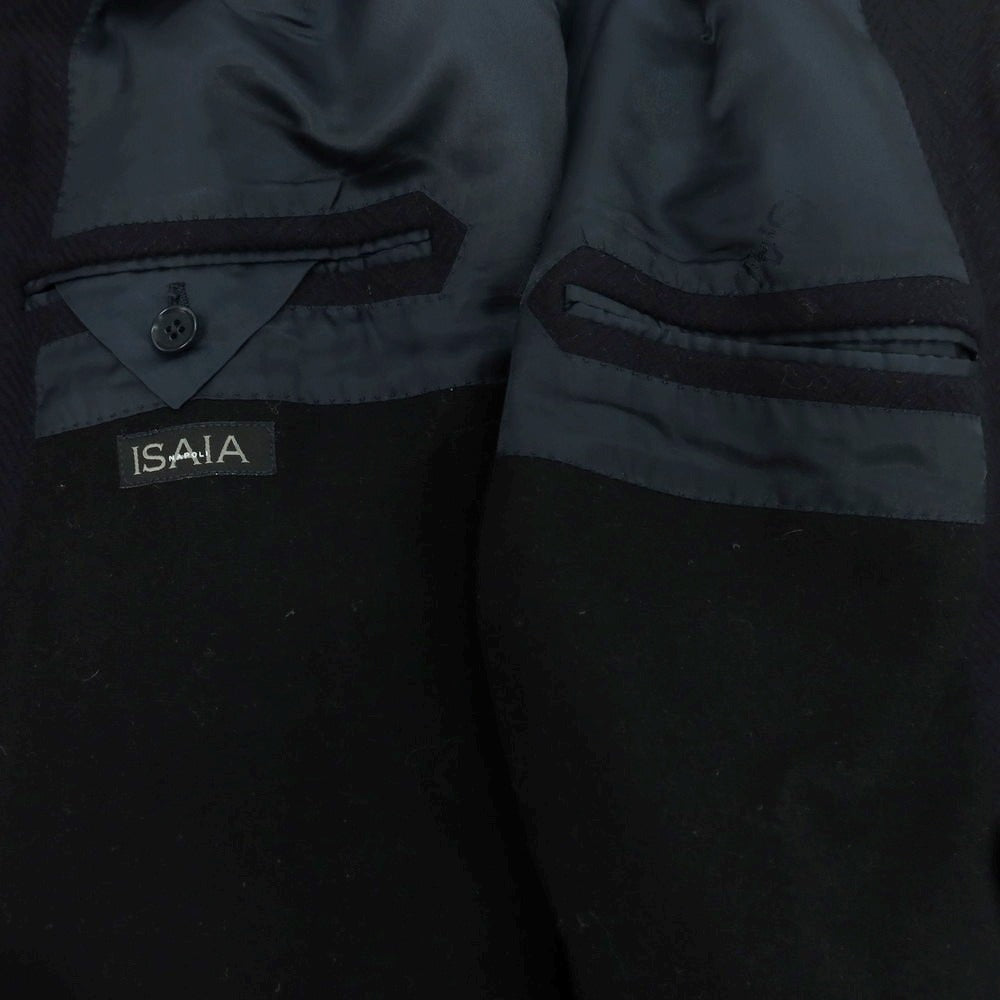 【中古】イザイア ISAIA Casentino ウールカシミヤ ポロコート ネイビー【 50 】【 状態ランクB 】【 メンズ 】