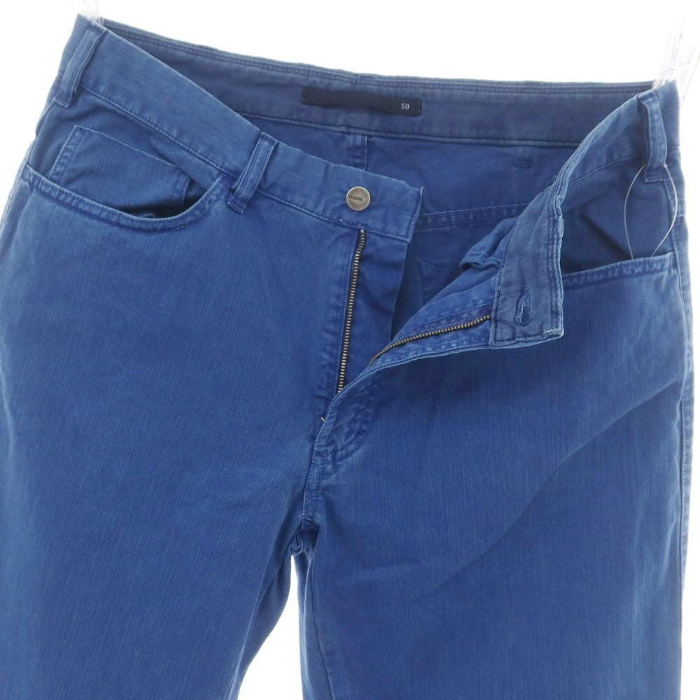 【中古】インコテックス INCOTEX コットン 5ポケットパンツ ブルー【 50 】【 状態ランクC 】【 メンズ 】