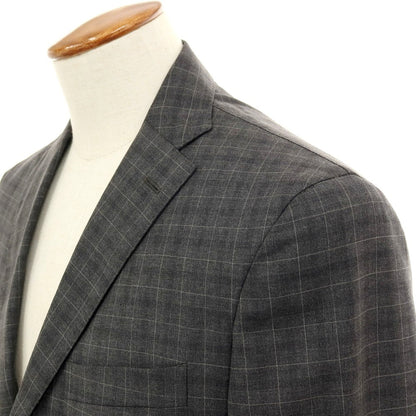 【中古】ボリオリ BOGLIOLI ウール チェック 3つボタンスーツ グレー【サイズ48】【 状態ランクC 】【 メンズ 】