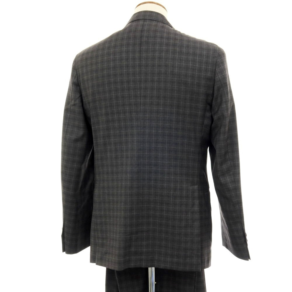 【中古】ボリオリ BOGLIOLI ウール チェック 3つボタンスーツ グレー【サイズ48】【 状態ランクC 】【 メンズ 】