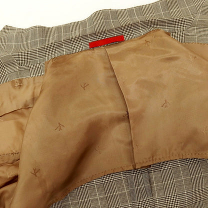 【中古】イザイア ISAIA ウール チェック 3つボタンスーツ ベージュxブラウン【サイズ50】【 状態ランクC 】【 メンズ 】