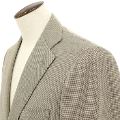 【中古】ベルベスト Belvest ESTNATION別注 ウール チェック 2つボタンスーツ ベージュxブラウン【サイズ50】【 状態ランクA 】【 メンズ 】