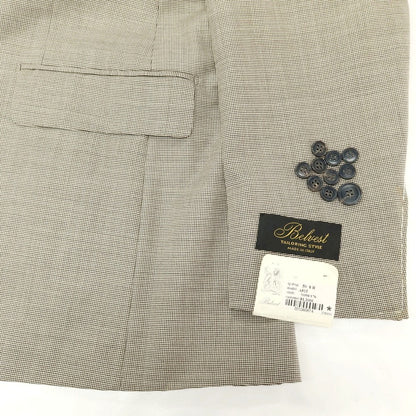 【中古】ベルベスト Belvest ESTNATION別注 ウール チェック 2つボタンスーツ ベージュxブラウン【サイズ50】【 状態ランクA 】【 メンズ 】