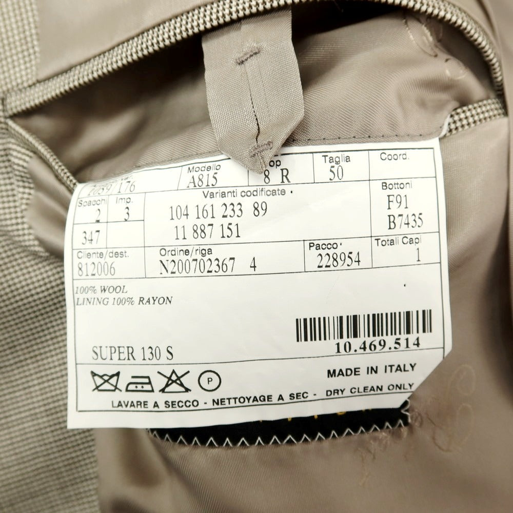 【中古】ベルベスト Belvest ESTNATION別注 ウール チェック 2つボタンスーツ ベージュxブラウン【サイズ50】【 状態ランクA 】【 メンズ 】