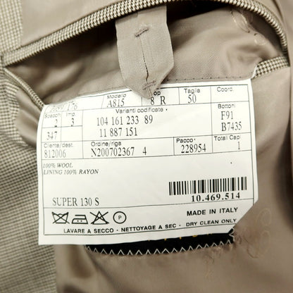 【中古】ベルベスト Belvest ESTNATION別注 ウール チェック 2つボタンスーツ ベージュxブラウン【サイズ50】【 状態ランクA 】【 メンズ 】