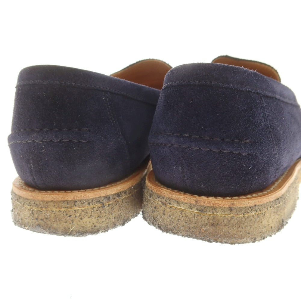 【中古】トラディショナルウェザーウェア Traditional Weatherwear SANDERS製 スエード コインローファー ネイビー【 8 1/2 】【 状態ランクB 】【 メンズ 】