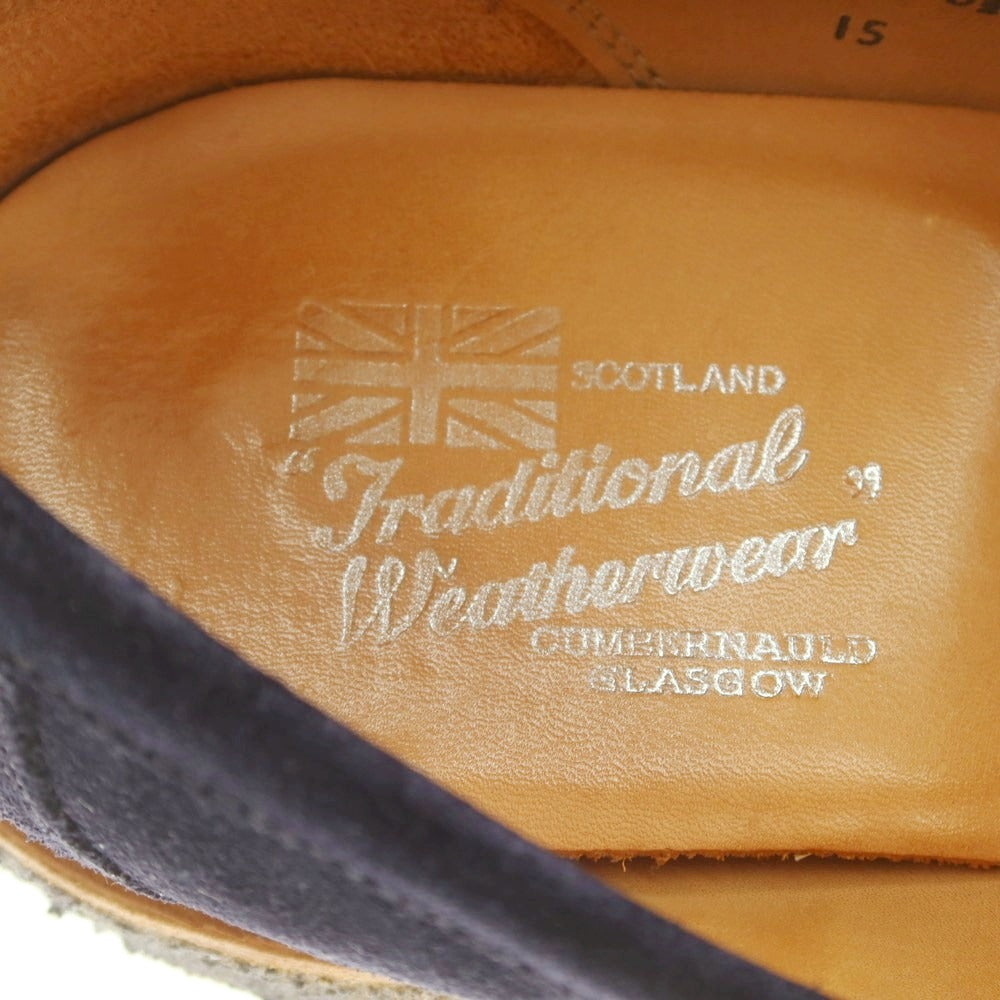 【中古】トラディショナルウェザーウェア Traditional Weatherwear SANDERS製 スエード コインローファー ネイビー【サイズ8 1/2】【 状態ランクB 】【 メンズ 】 [CPD]