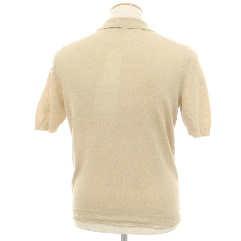 【中古】セッテフィーリ カシミア Settefili Cashmere リネンコットン スキッパー ポロニット ベージュ【 46/XS 】【 状態ランクC 】【 メンズ 】