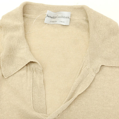 【中古】セッテフィーリ カシミア Settefili Cashmere リネンコットン スキッパー ポロニット ベージュ【 46/XS 】【 状態ランクC 】【 メンズ 】