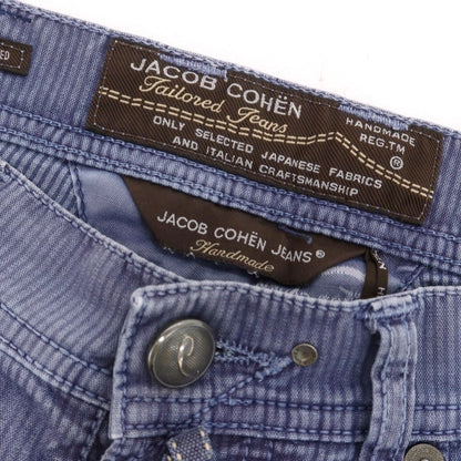 【中古】ヤコブコーエン JACOB COHEN J633 ストレッチ コットンポリエステル ストライプ ショートパンツ パープル【 31 】【 状態ランクC 】【 メンズ 】