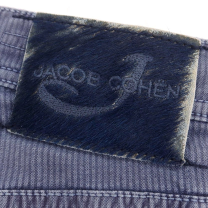 【中古】ヤコブコーエン JACOB COHEN J633 ストレッチ コットンポリエステル ストライプ ショートパンツ パープル【 31 】【 状態ランクC 】【 メンズ 】