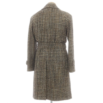 【中古】タリアトーレ TAGLIATORE ウールアクリル チェック ダブルブレストコート ベージュxブラック【 46 】【 状態ランクB 】【 メンズ 】