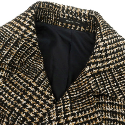 【中古】タリアトーレ TAGLIATORE ウールアクリル チェック ダブルブレストコート ベージュxブラック【 46 】【 状態ランクB 】【 メンズ 】