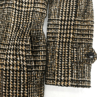 【中古】タリアトーレ TAGLIATORE ウールアクリル チェック ダブルブレストコート ベージュxブラック【 46 】【 状態ランクB 】【 メンズ 】
