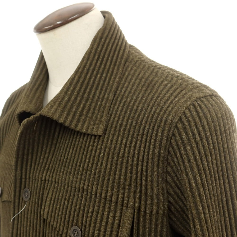 【中古】オム プリッセ イッセイミヤケ HOMME PLISSE ISSEY MIYAKE 2025年春夏 プリーツ加工 トラッカージャケット オリーブ【 表記なし（Ｌ位） 】【 状態ランクA 】【 メンズ 】