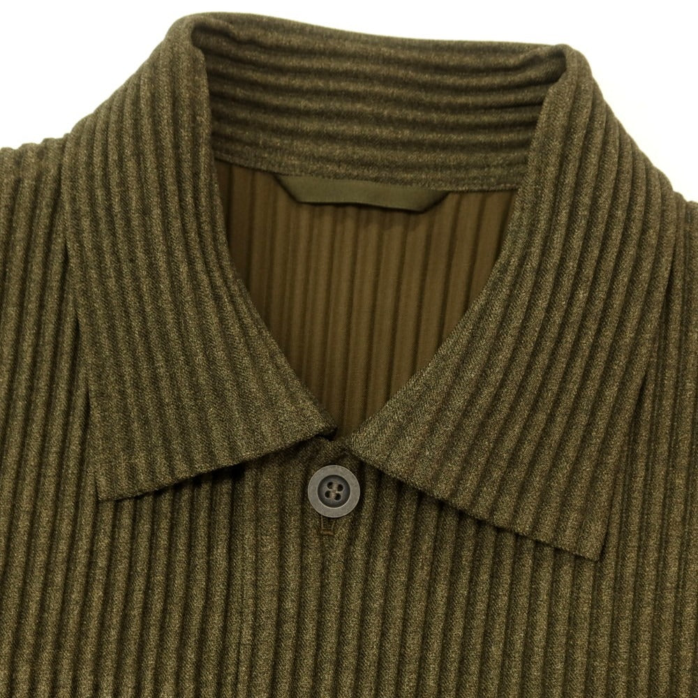 【中古】オム プリッセ イッセイミヤケ HOMME PLISSE ISSEY MIYAKE 2025年春夏 プリーツ加工 トラッカージャケット オリーブ【 表記なし（Ｌ位） 】【 状態ランクA 】【 メンズ 】
