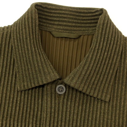 【中古】オム プリッセ イッセイミヤケ HOMME PLISSE ISSEY MIYAKE 2025年春夏 プリーツ加工 トラッカージャケット オリーブ【 表記なし（Ｌ位） 】【 状態ランクA 】【 メンズ 】