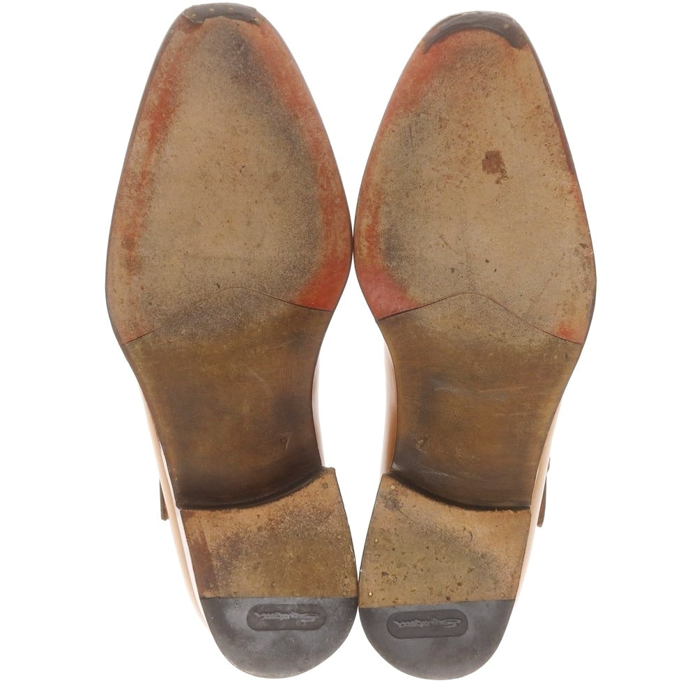 【中古】サントーニ Santoni モンクストラップ ドレスシューズ ライトブラウン【 7 】【 状態ランクA 】【 メンズ 】