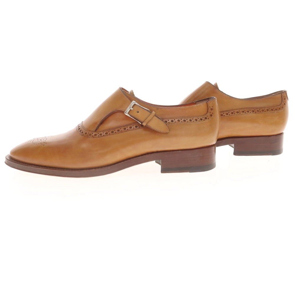 【中古】サントーニ Santoni モンクストラップ ドレスシューズ ライトブラウン【 7 】【 状態ランクA 】【 メンズ 】