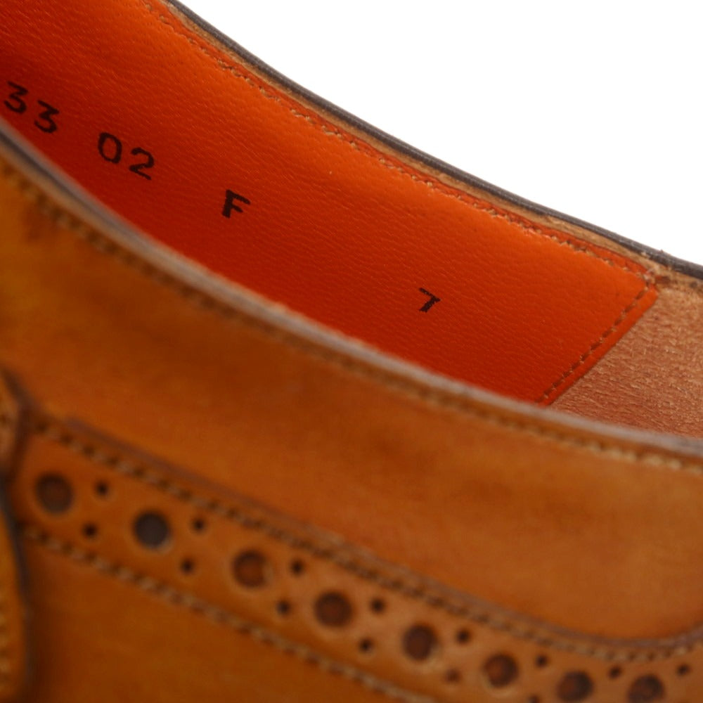 【中古】サントーニ Santoni モンクストラップ ドレスシューズ ライトブラウン【 7 】【 状態ランクA 】【 メンズ 】