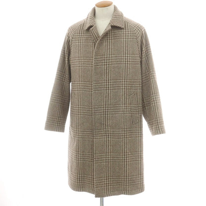 【中古】タリアトーレ TAGLIATORE Brilla per il gusto別注 ウール チェック ステンカラーコート グレーxブラウン【 46 】【 状態ランクA 】【 メンズ 】