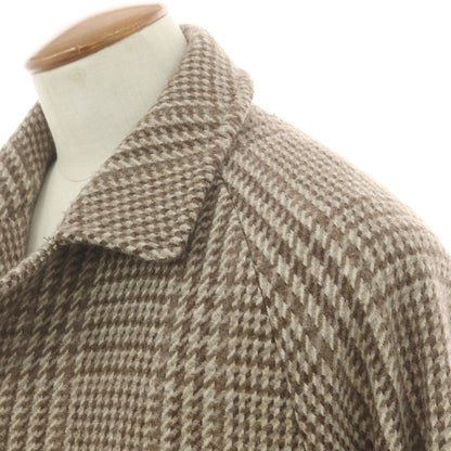 【中古】タリアトーレ TAGLIATORE Brilla per il gusto別注 ウール チェック ステンカラーコート グレーxブラウン【 46 】【 状態ランクA 】【 メンズ 】