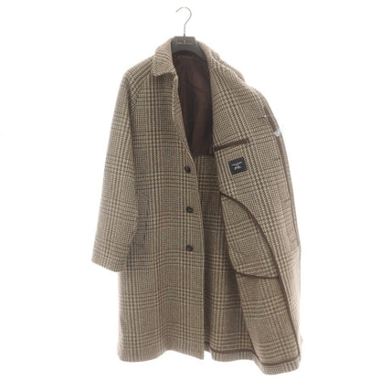 【中古】タリアトーレ TAGLIATORE Brilla per il gusto別注 ウール チェック ステンカラーコート グレーxブラウン【 46 】【 状態ランクA 】【 メンズ 】