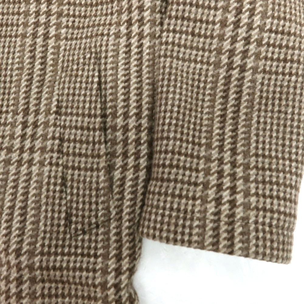 【中古】タリアトーレ TAGLIATORE Brilla per il gusto別注 ウール チェック ステンカラーコート グレーxブラウン【 46 】【 状態ランクA 】【 メンズ 】