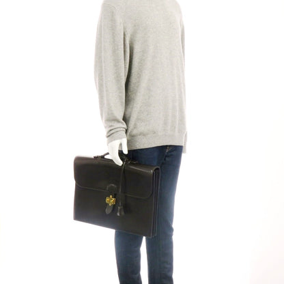 【中古】チェレリーニ CELLERINI レザー 2層 ブリーフケース ダークブラウン【 状態ランクA 】【 メンズ 】