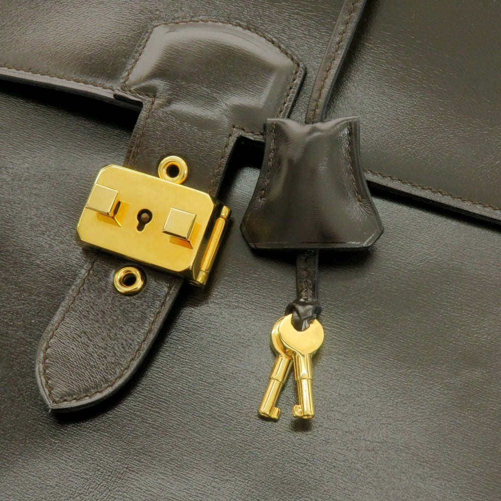 【中古】チェレリーニ CELLERINI レザー 2層 ブリーフケース ダークブラウン【 状態ランクA 】【 メンズ 】